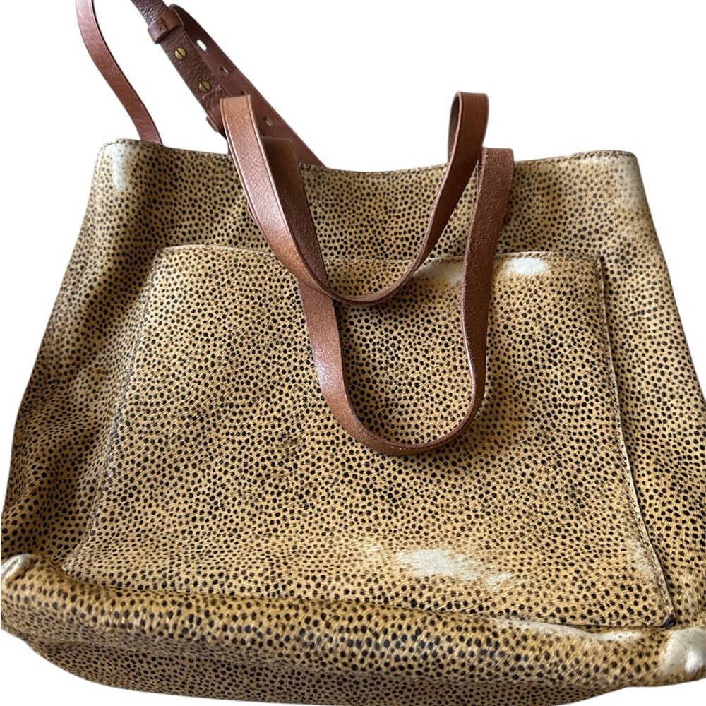 Madewell Brown Textured Women's Tote  some of the texture is rubbed off